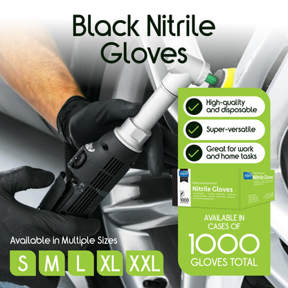 Inspire Black Nitrile Disposable Gloves | 4.5 Nitrile Disposable Safety Medical Cooking Cleaning Gloves