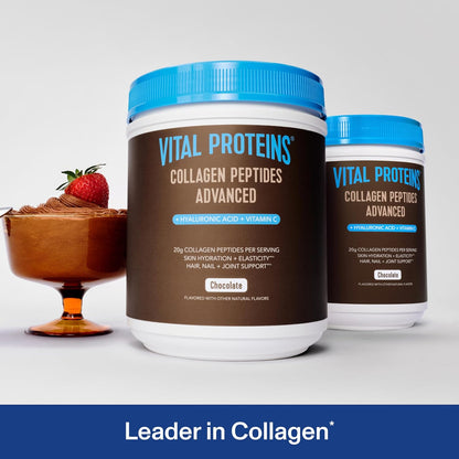 Vital Proteins Collagen Peptides Powder Advanced, Unflavored, 20oz | Hyaluronic Acid & Vitamin C, Supports Hair Skin & Nails, Collagen Peptides, 27 Servings