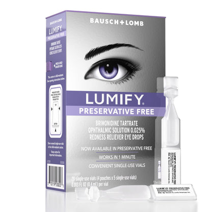 Lumify Redness Relief Eye Drops, Whiter & Brighter Looking Eyes, 0.25 oz | Works in 1 minute, lasts up to 8 hours, For Whiter & Brighter Looking Eyes, 1 bottle