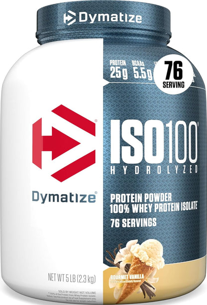 Dymatize ISO100 Protein Powder, 100% Whey Isolate, Cookies & Cream | 25g Protein, Hydrolyzed, Fast-Absorbing, Supports Muscle Health, 5.5g BCAAs, Gluten-Free, 20 Servings, 1.3 lb