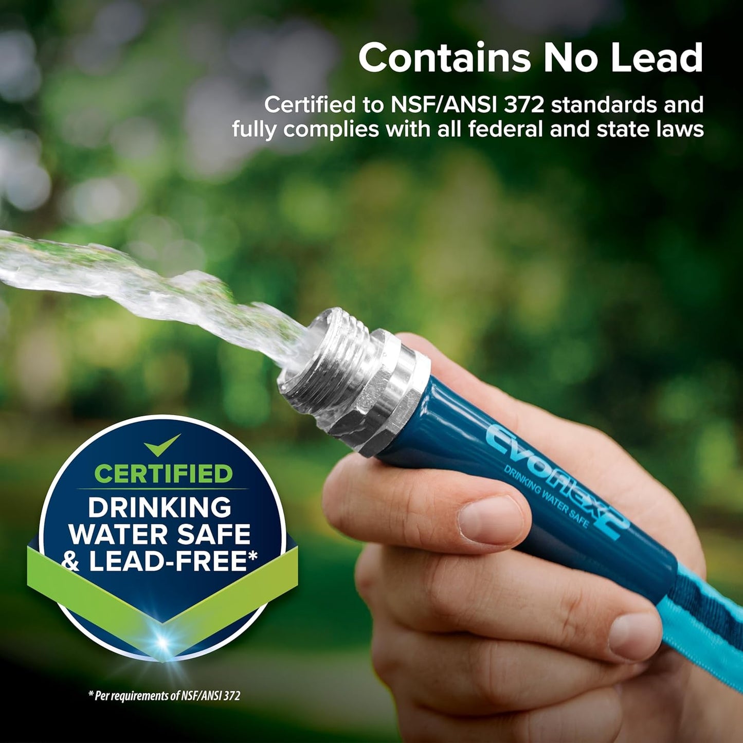 Camco EvoFlex2 50-ft RV Drinking Water Hose | Lightweight RV Drinking Water Hose Reinforced w/ Fabric - Contains No Lead, No BPA & No Phthalate -Abrasion Resistant (22579)