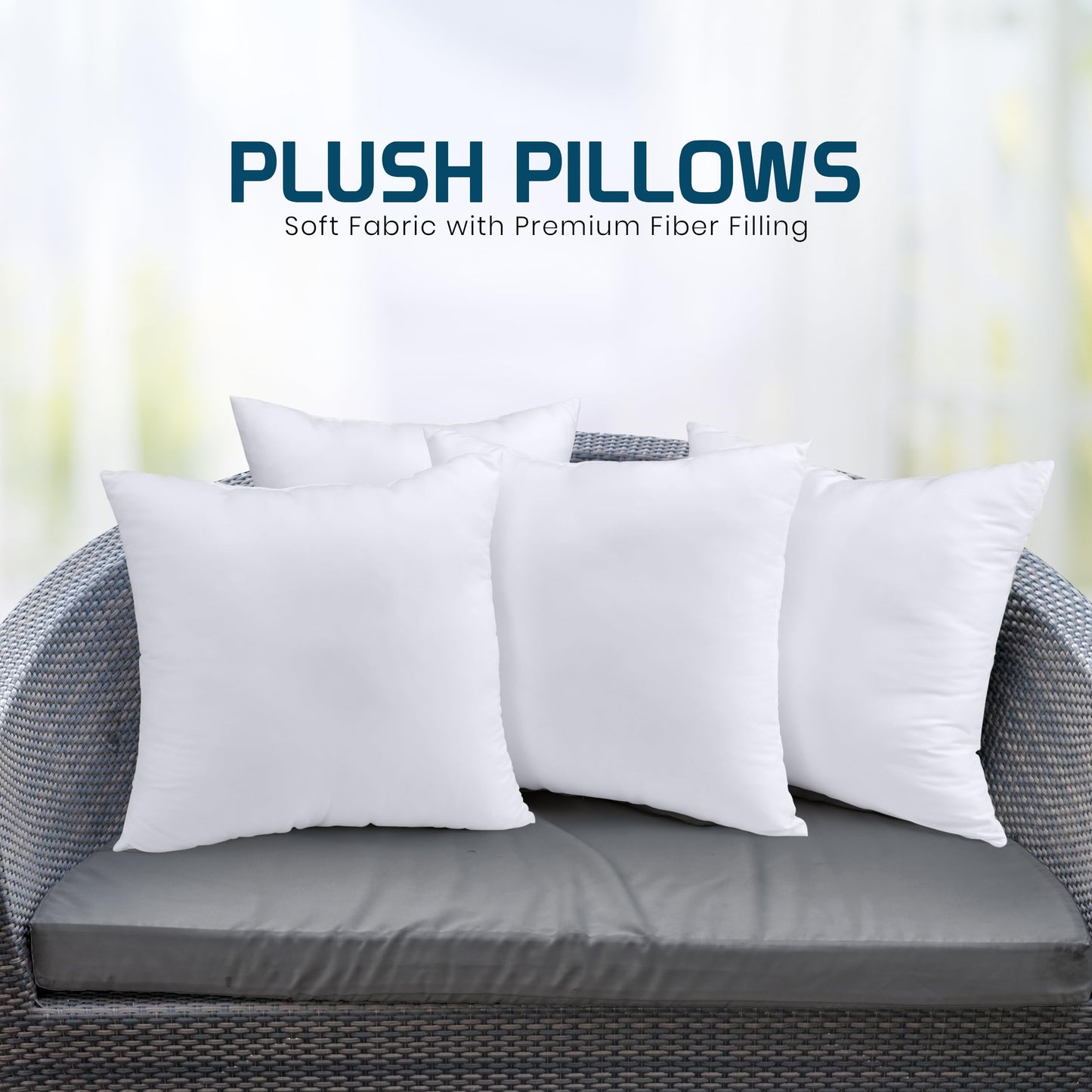 Utopia Bedding Throw Pillows, Decorative 18x18 Pillow Inserts, Set of 4 | Down alternative pillow insert with plush fluffy fill for beds sofas couches and chairs. Suitable for indoor outdoor use.