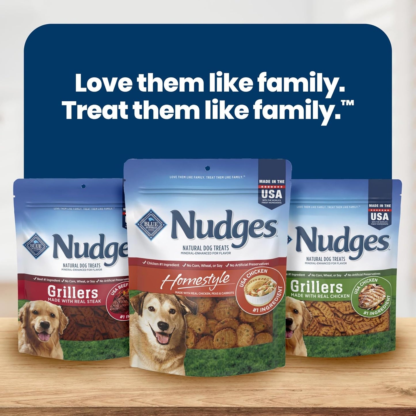Blue Buffalo Nudges Homestyle Chicken Dog Treats, 16 oz | Real Chicken First, with Peas & Carrots, Made in the USA, No Corn, Wheat, or Soy