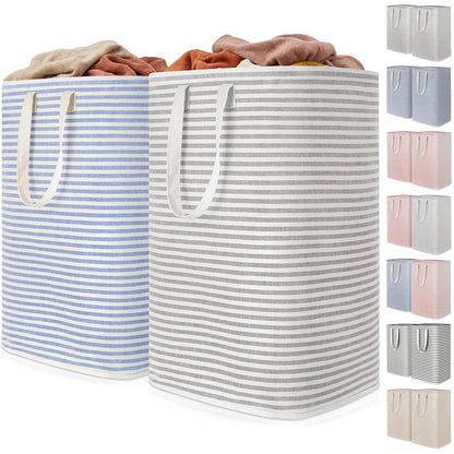 Lifewit 2 Pack Laundry Basket 80L Each, Collapsible Clothes Hamper with Reinforced Handles, Freestanding Waterproof Design for Bedroom and Laundry Room, Grey 160L Total