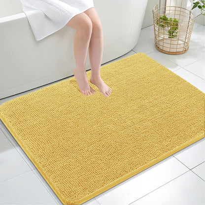 OLANLY Bathroom Rugs 30x20, Extra Soft Absorbent Chenille Bath Rugs | Grey, Quick-Drying Rubber Backing, Machine Washable Bath Mat for Bathroom Floor, Tub and Shower, Home Decor Accessories