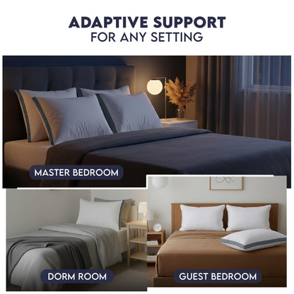 Utopia Bedding Gusset Bed Pillow, Hotel Pillows Queen Size Set of 2, White | Cotton Blended Down alternative pillows for sleeping, soft fluffy cooling comfort for Back, side & stomach sleepers, 2 pack