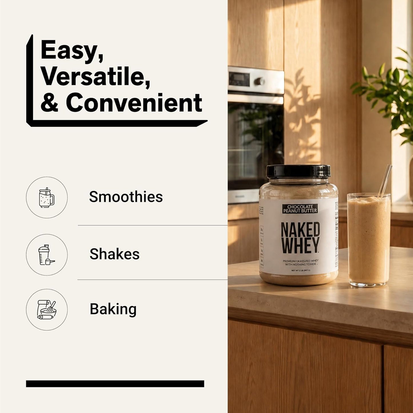 NAKED Whey 1Lb - Only 1 Ingredient, Grass Fed Whey Protein Powder, NSF Certified, Undenatured, No Gmos, No Soy, Gluten Free, Stimulate Growth, Enhance Recovery - 15 Servings