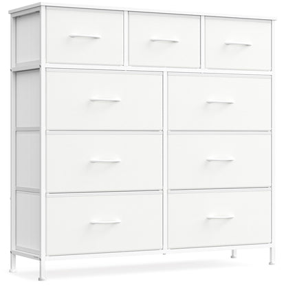 SONGMICS BELLAH Collection - Dresser for Bedroom, Chest of Drawers, Storage Organizer Unit, Closet, Entryway, Steel, 4 Drawers, Modern, Ink Black and Ebony Black ULGS314B01S