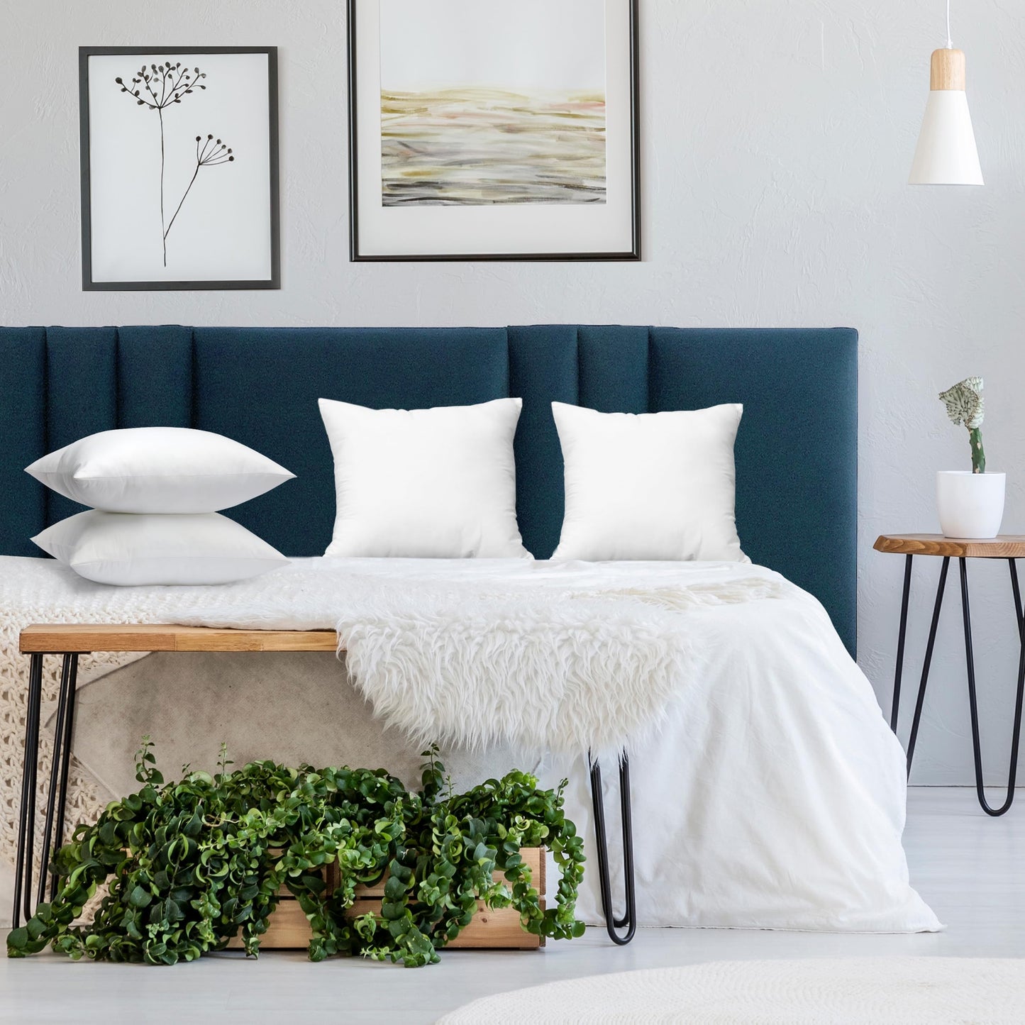 Utopia Bedding Throw Pillows, Decorative 18x18 Pillow Inserts, Set of 4 | Down alternative pillow insert with plush fluffy fill for beds sofas couches and chairs. Suitable for indoor outdoor use.