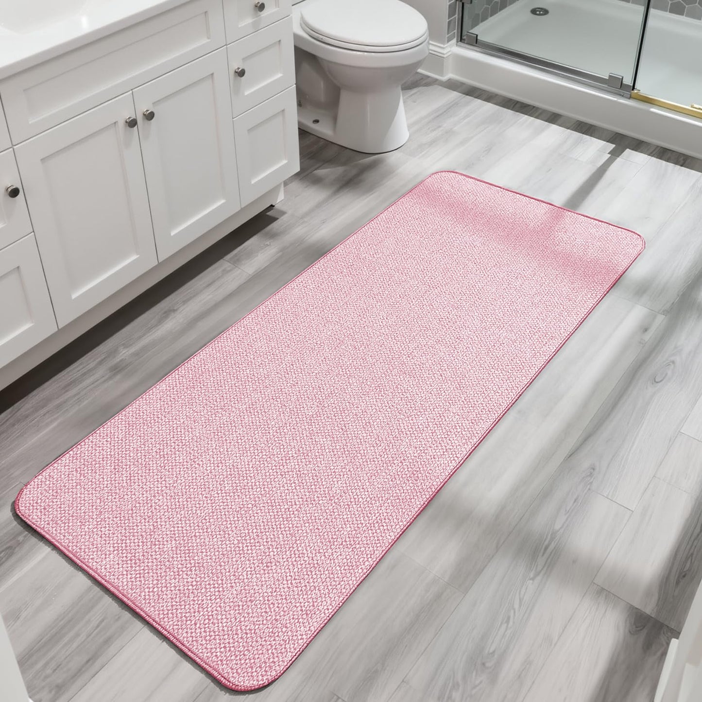 Bosap Bath Mat,Ultra Thin Bathroom Runner Rugs,Large Bath Mats for Bathroom,Quick Dry,Non-Slip,Machine Washable,Low Pile,Bath Rug,Shower Outside,Sink,Home Decor Accessories.Purple,3'x5'(36x60inch)