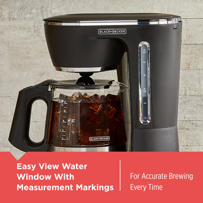 BLACK+DECKER 12-Cup Drip Coffee Maker with Vortex Brewing