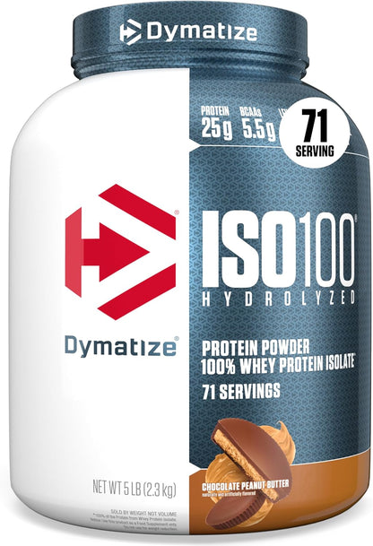 Dymatize ISO100 Protein Powder, 100% Whey Isolate, Cookies & Cream | 25g Protein, Hydrolyzed, Fast-Absorbing, Supports Muscle Health, 5.5g BCAAs, Gluten-Free, 20 Servings, 1.3 lb