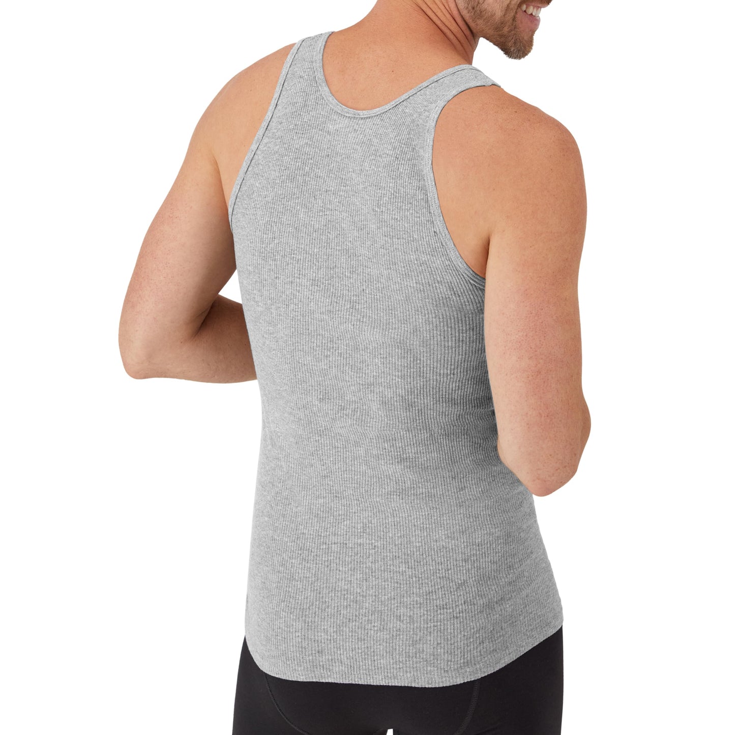 Hanes Men's Tank Undershirt Pack, Cotton Tank Undershirt, Moisture-Wicking, Breathable, White or Grey/Black, Multi-Pack