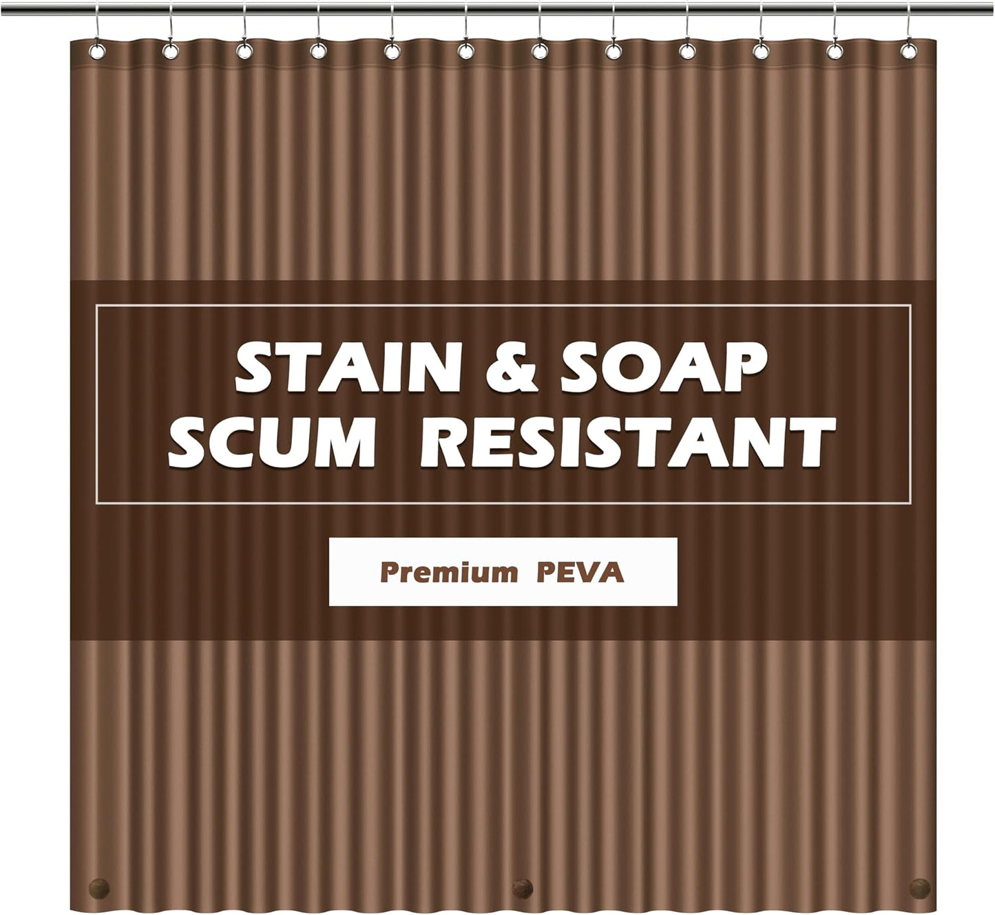 EHZNZIE White Shower Curtain Liner 72x72, PEVA Waterproof Bath Curtain, No Chemical Smell, 3 Weighted Magnets, Durable with Rustproof Metal Grommets