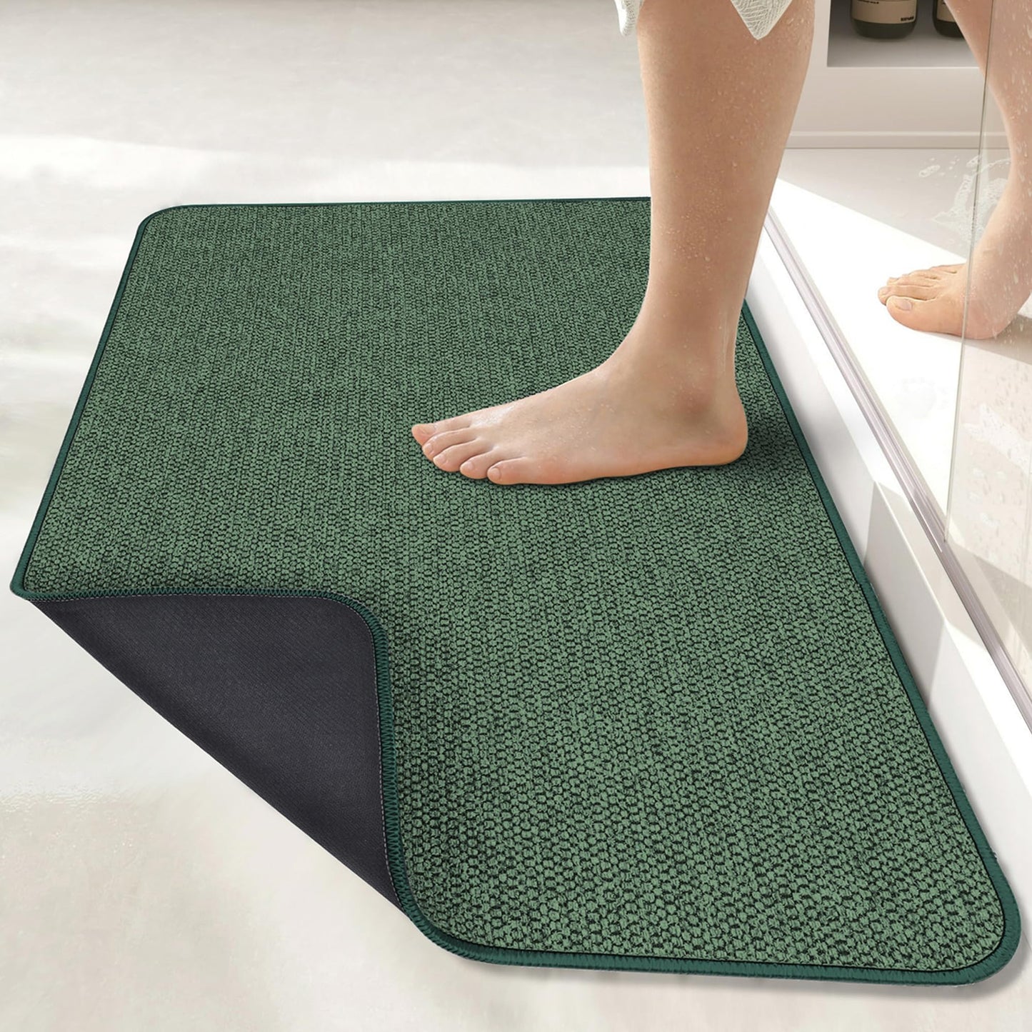 Bosap Bath Mat,Ultra Thin Bathroom Runner Rugs,Large Bath Mats for Bathroom,Quick Dry,Non-Slip,Machine Washable,Low Pile,Bath Rug,Shower Outside,Sink,Home Decor Accessories.Purple,3'x5'(36x60inch)