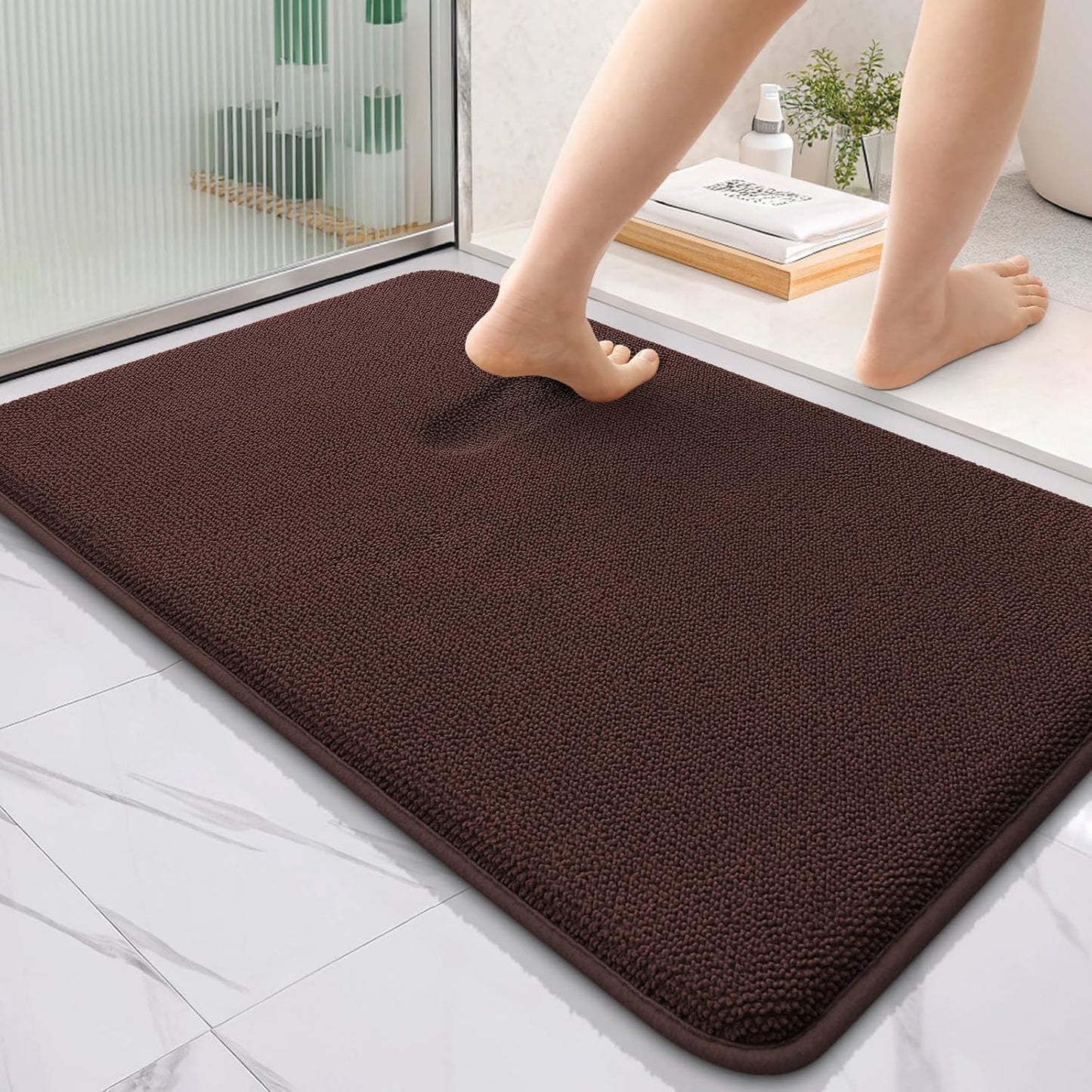 OLANLY Thick Memory Foam Bathroom Rugs 30x20, Soft Absorbent Bath Mat, Teal | Quick Dry Bath Rugs, Non-Slip Carpet, Machine Washable Mats for Bathroom Floor, Tub and Shower, Home Decor Accessories