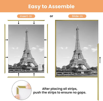 upsimples 12x16 Poster Frame, Easy Slide-In Assembly, Black, 3 Pack | Gallery Wall 12 x 16 Picture Frames Set for Family, Wedding, Christmas, Easy to Change Photos