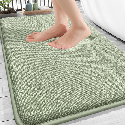 OLANLY Thick Memory Foam Bathroom Rugs 30x20, Soft Absorbent Bath Mat, Teal | Quick Dry Bath Rugs, Non-Slip Carpet, Machine Washable Mats for Bathroom Floor, Tub and Shower, Home Decor Accessories