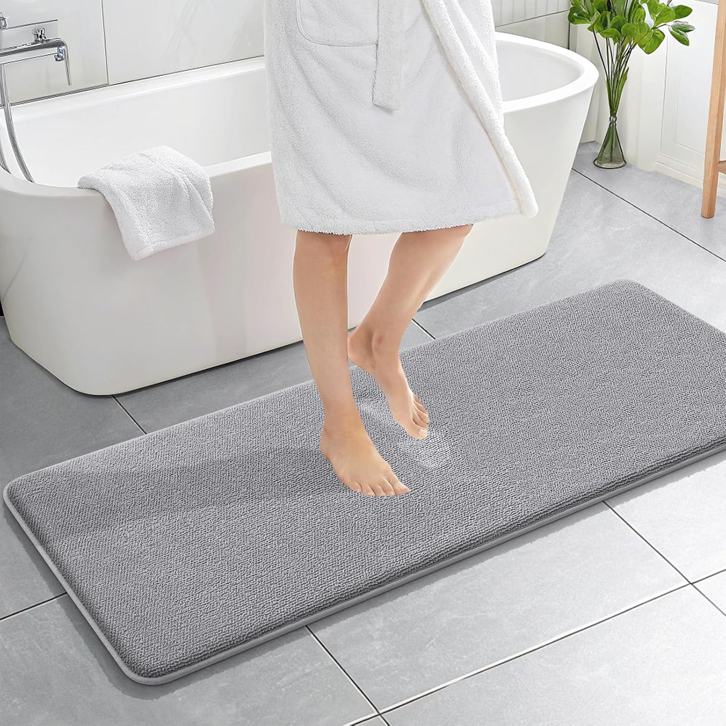OLANLY Thick Memory Foam Bathroom Rugs 30x20, Soft Absorbent Bath Mat, Teal | Quick Dry Bath Rugs, Non-Slip Carpet, Machine Washable Mats for Bathroom Floor, Tub and Shower, Home Decor Accessories