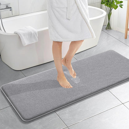 OLANLY Thick Memory Foam Bathroom Rugs 30x20, Soft Absorbent Bath Mat, Teal | Quick Dry Bath Rugs, Non-Slip Carpet, Machine Washable Mats for Bathroom Floor, Tub and Shower, Home Decor Accessories