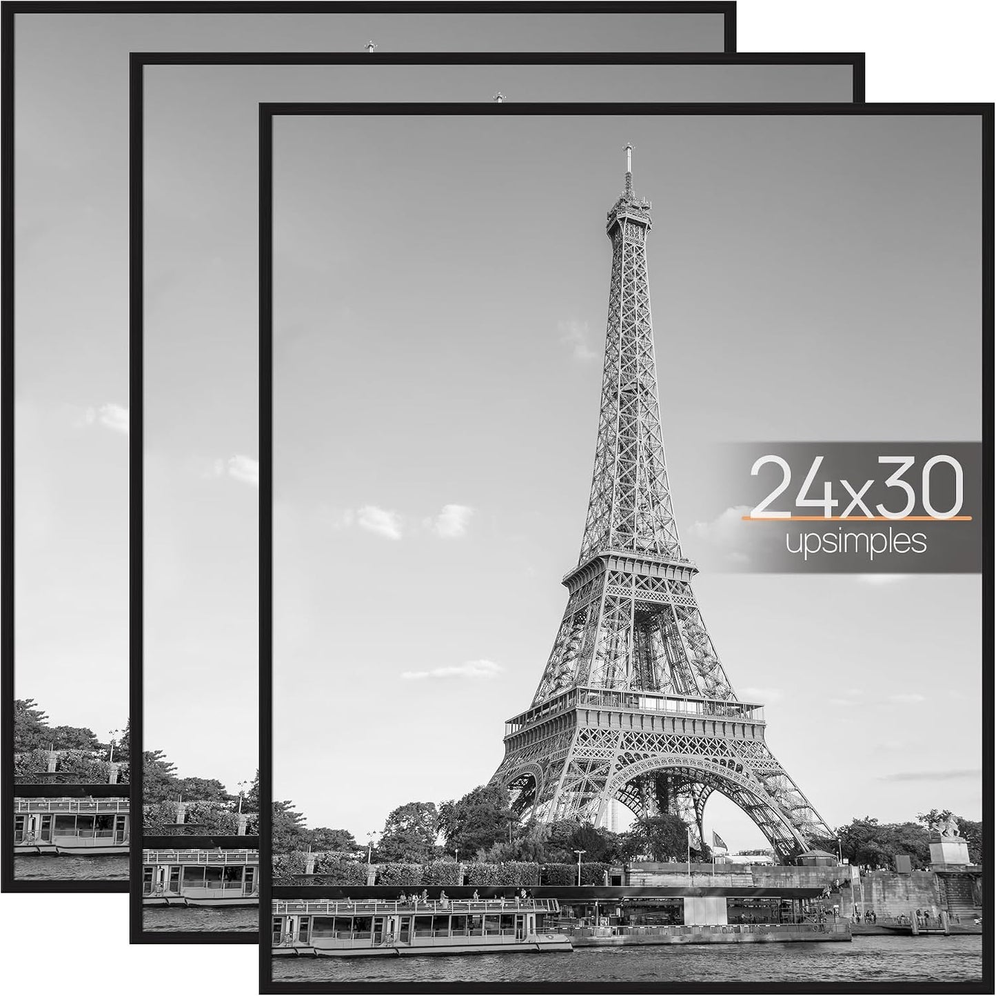 upsimples 12x16 Poster Frame, Easy Slide-In Assembly, Black, 3 Pack | Gallery Wall 12 x 16 Picture Frames Set for Family, Wedding, Christmas, Easy to Change Photos