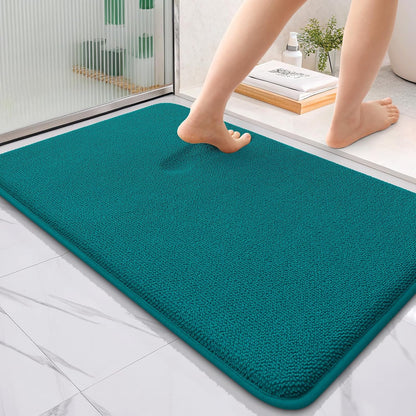 OLANLY Thick Memory Foam Bathroom Rugs 30x20, Soft Absorbent Bath Mat, Teal | Quick Dry Bath Rugs, Non-Slip Carpet, Machine Washable Mats for Bathroom Floor, Tub and Shower, Home Decor Accessories