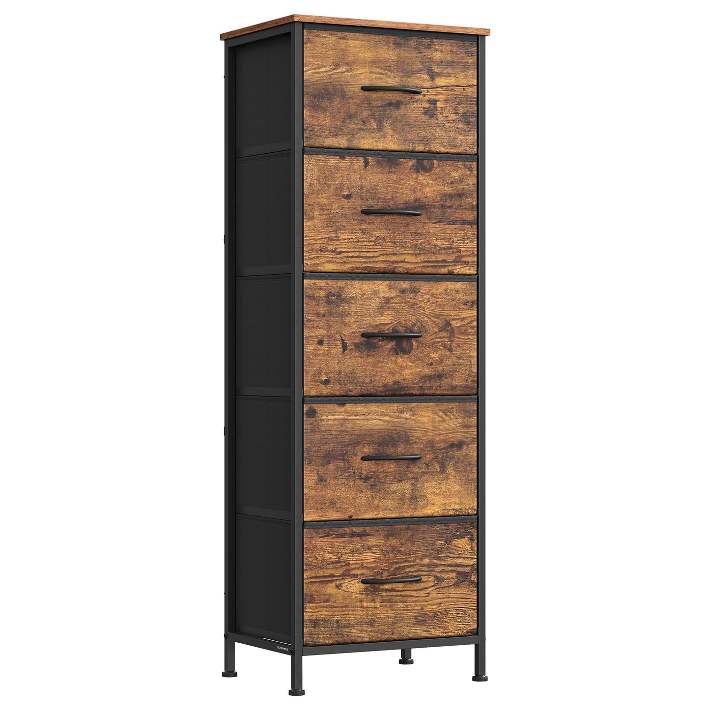 SONGMICS BELLAH Collection - Dresser for Bedroom, Chest of Drawers, Storage Organizer Unit, Closet, Entryway, Steel, 4 Drawers, Modern, Ink Black and Ebony Black ULGS314B01S