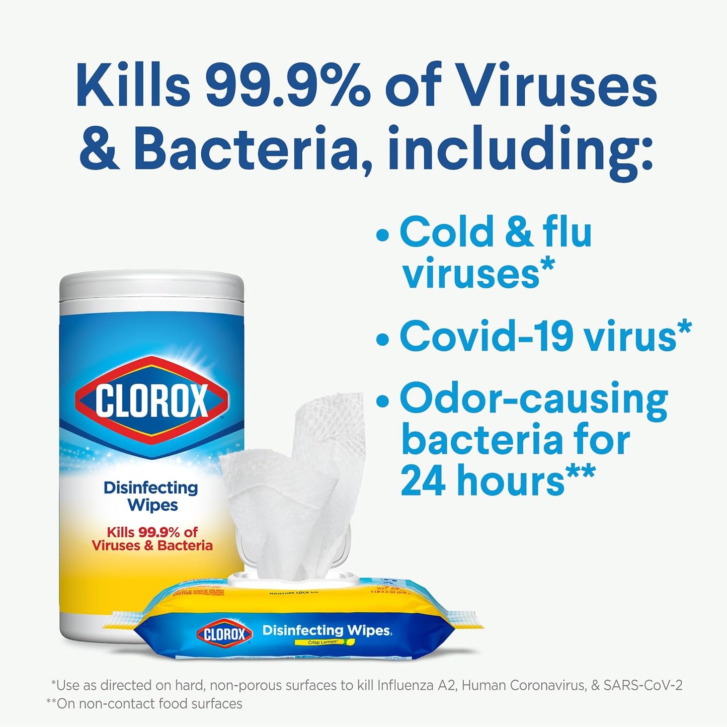 Clorox 30112 Disinfecting Wipe, Fresh/Lemon Fresh Scent (525 Count)