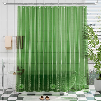 AmazerBath Plastic Shower Curtain Clear Premium PEVA, Clear Shower Curtain Heavy Duty 8G, Weighted Shower Curtains for Bathroom Accessories with 3 Big Stones and 12 Rustproof Grommets, 72x72 Inches