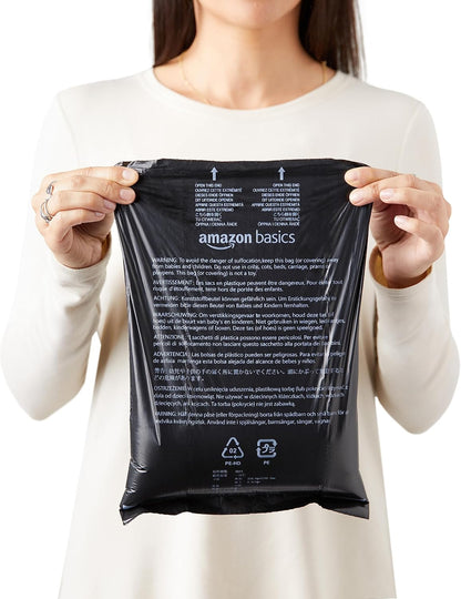 Amazon Basics Dog Poop Leak Proof Bags with Dispenser and Leash Clip, Unscented, 13" x 9" Large Size, 300 Count