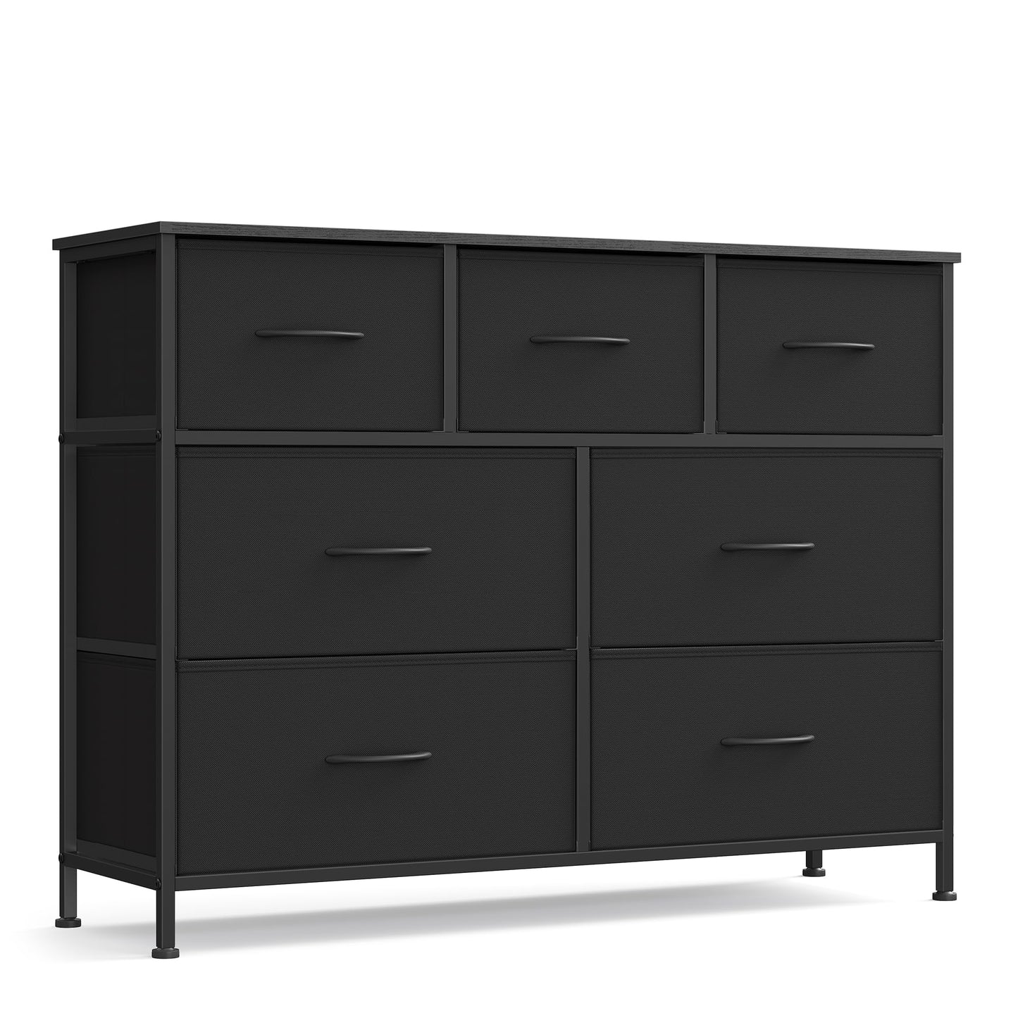 SONGMICS BELLAH Collection - Dresser for Bedroom, Chest of Drawers, Storage Organizer Unit, Closet, Entryway, Steel, 4 Drawers, Modern, Ink Black and Ebony Black ULGS314B01S