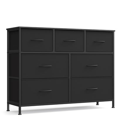 SONGMICS BELLAH Collection - Dresser for Bedroom, Chest of Drawers, Storage Organizer Unit, Closet, Entryway, Steel, 4 Drawers, Modern, Ink Black and Ebony Black ULGS314B01S