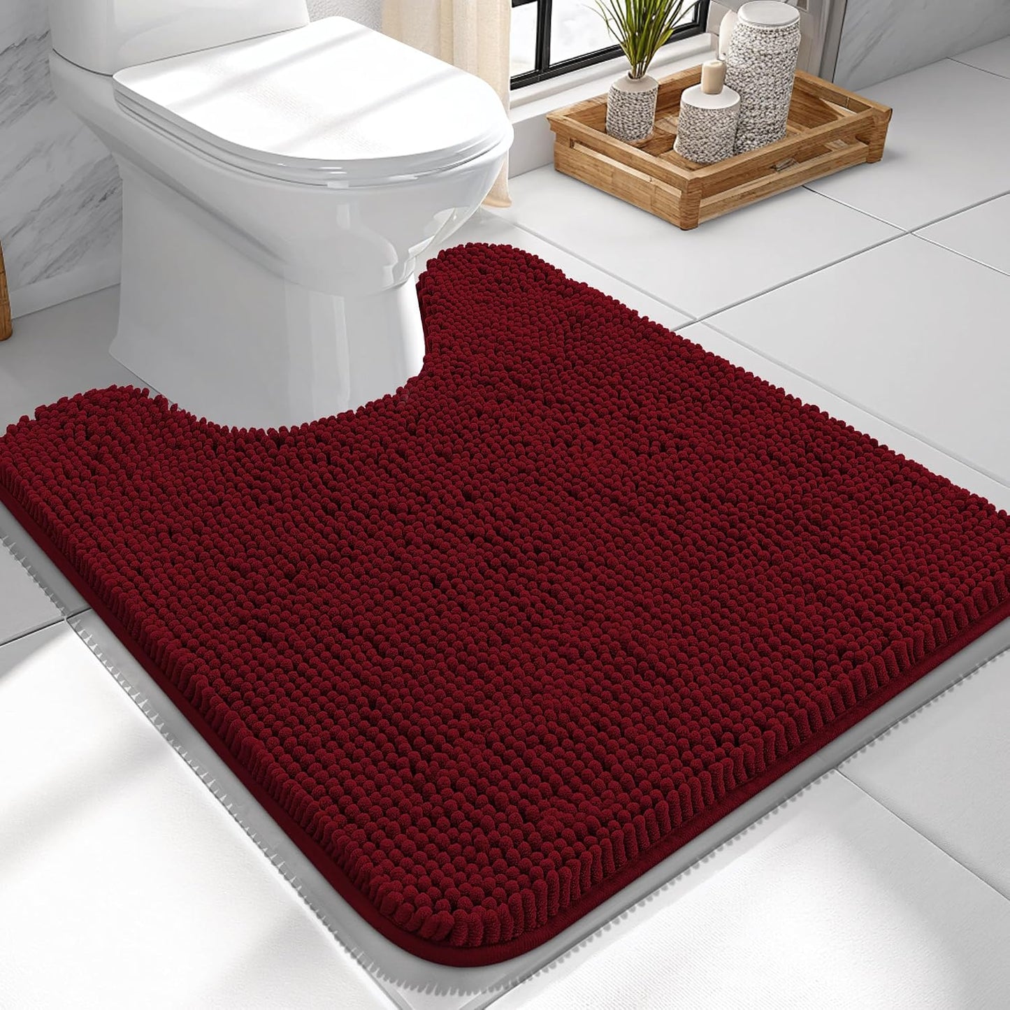 OLANLY Bathroom Rugs 30x20, Extra Soft Absorbent Chenille Bath Rugs | Grey, Quick-Drying Rubber Backing, Machine Washable Bath Mat for Bathroom Floor, Tub and Shower, Home Decor Accessories