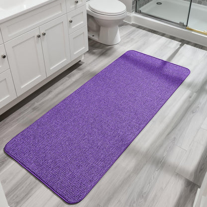 Bosap Bath Mat,Ultra Thin Bathroom Runner Rugs,Large Bath Mats for Bathroom,Quick Dry,Non-Slip,Machine Washable,Low Pile,Bath Rug,Shower Outside,Sink,Home Decor Accessories.Purple,3'x5'(36x60inch)