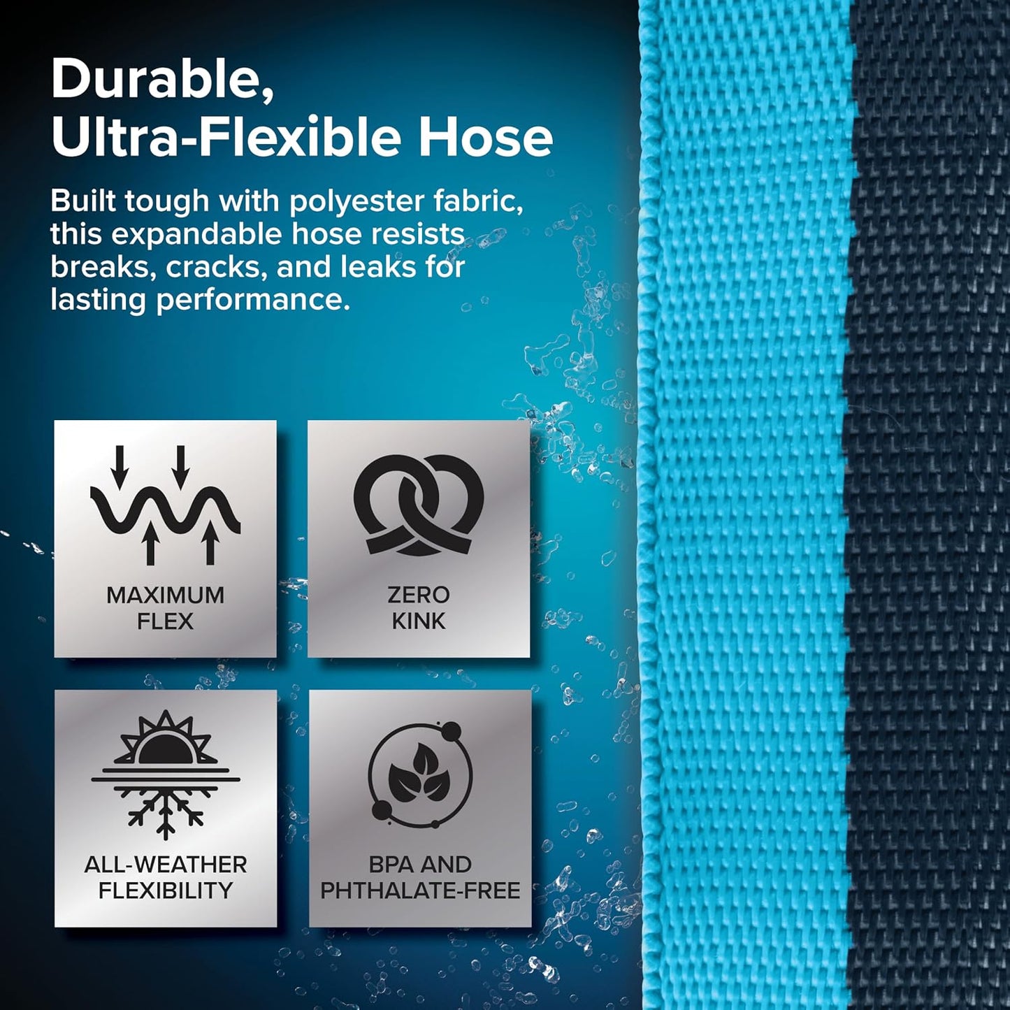 Camco EvoFlex2 50-ft RV Drinking Water Hose | Lightweight RV Drinking Water Hose Reinforced w/ Fabric - Contains No Lead, No BPA & No Phthalate -Abrasion Resistant (22579)