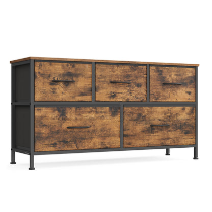 SONGMICS BELLAH Collection - Dresser for Bedroom, Chest of Drawers, Storage Organizer Unit, Closet, Entryway, Steel, 4 Drawers, Modern, Ink Black and Ebony Black ULGS314B01S