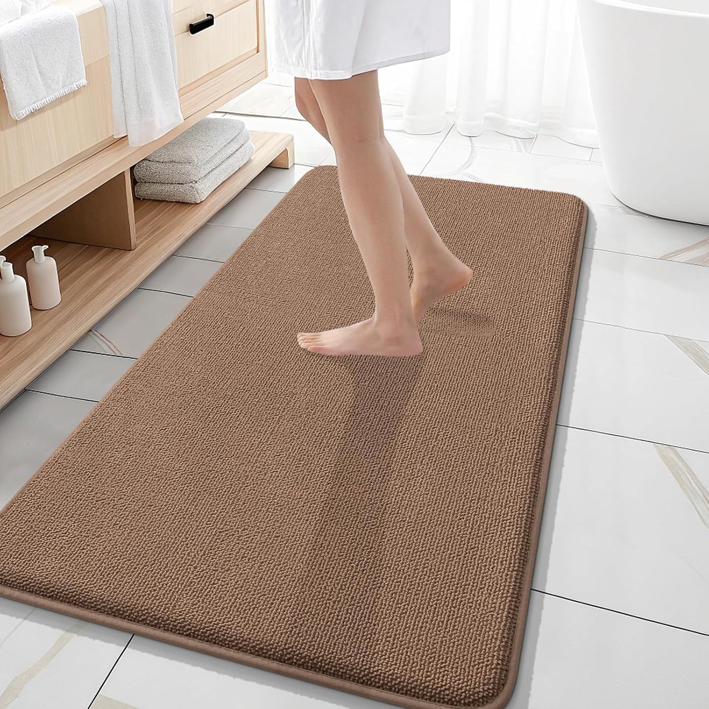 OLANLY Thick Memory Foam Bathroom Rugs 30x20, Soft Absorbent Bath Mat, Teal | Quick Dry Bath Rugs, Non-Slip Carpet, Machine Washable Mats for Bathroom Floor, Tub and Shower, Home Decor Accessories