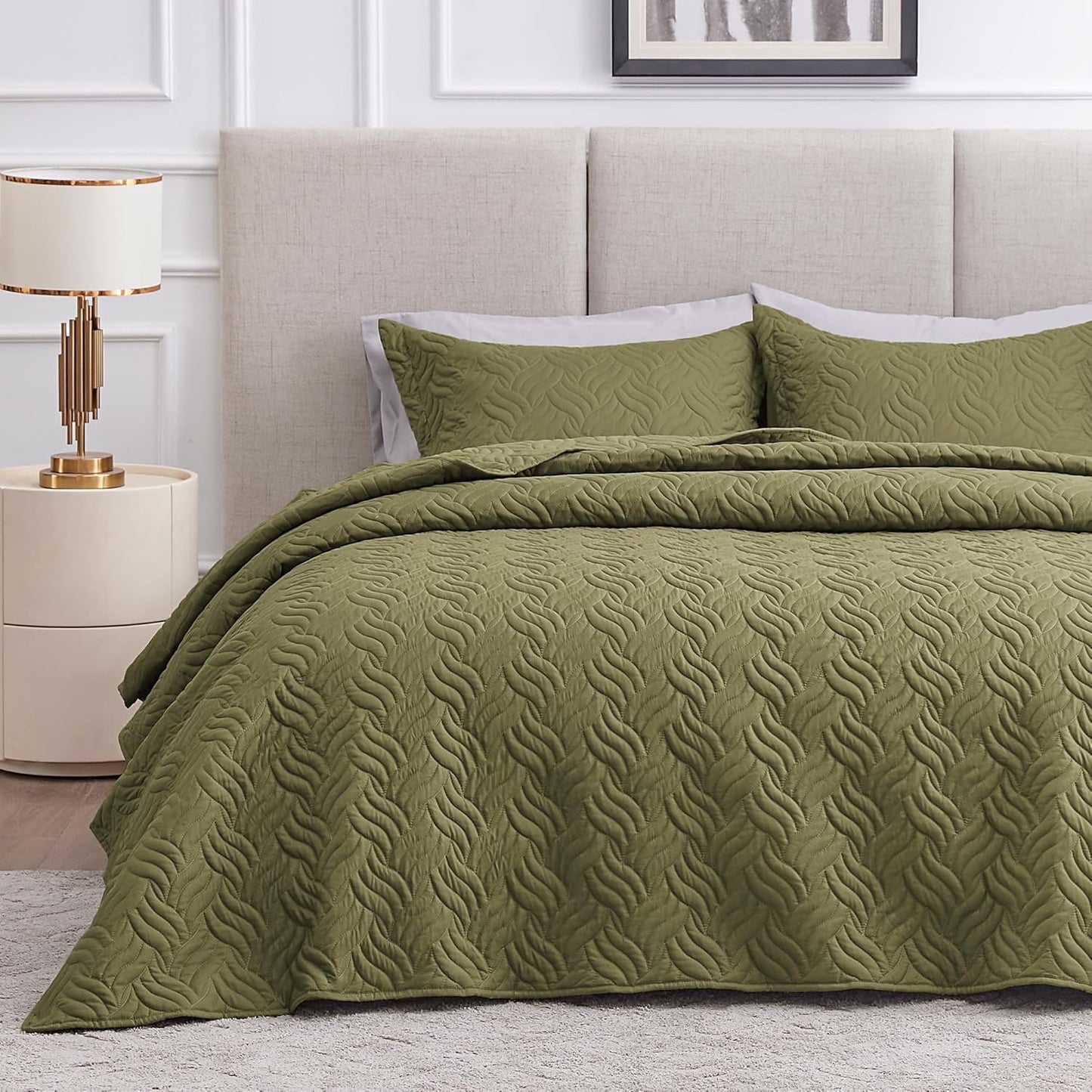 Love's cabin Quilts for Queen Bed Blue Bedspreads - Soft Bed Summer Lightweight Bedspread Comforter - Modern Style Coin Pattern Coverlet for All Season - 3 Pieces (1 Quilt, 2 Pillow Shams)