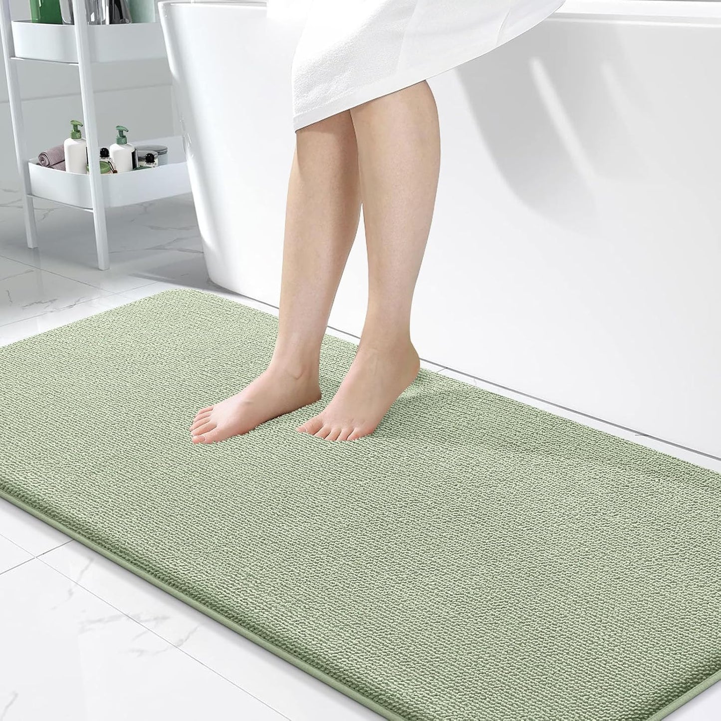 OLANLY Thick Memory Foam Bathroom Rugs 30x20, Soft Absorbent Bath Mat, Teal | Quick Dry Bath Rugs, Non-Slip Carpet, Machine Washable Mats for Bathroom Floor, Tub and Shower, Home Decor Accessories
