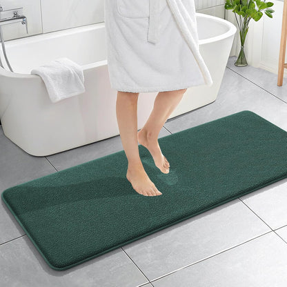 OLANLY Thick Memory Foam Bathroom Rugs 30x20, Soft Absorbent Bath Mat, Teal | Quick Dry Bath Rugs, Non-Slip Carpet, Machine Washable Mats for Bathroom Floor, Tub and Shower, Home Decor Accessories