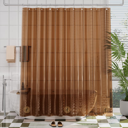 AmazerBath Plastic Shower Curtain Clear Premium PEVA, Clear Shower Curtain Heavy Duty 8G, Weighted Shower Curtains for Bathroom Accessories with 3 Big Stones and 12 Rustproof Grommets, 72x72 Inches
