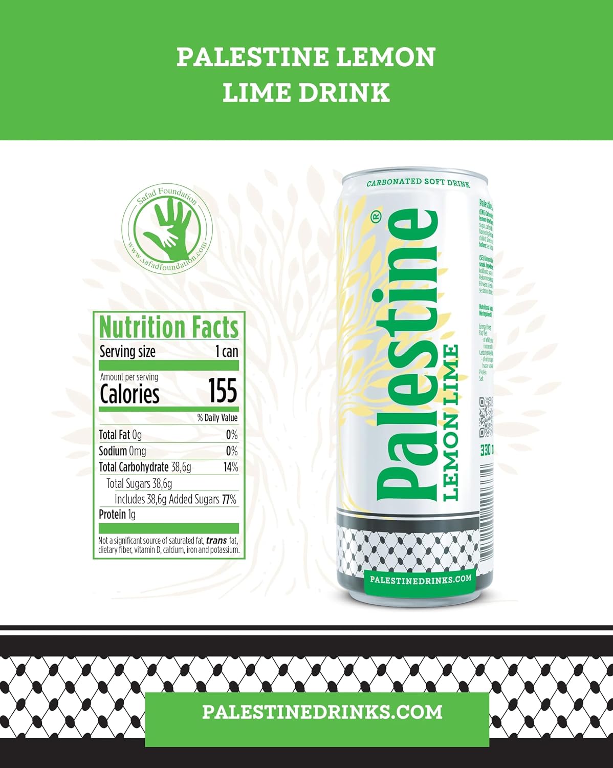 Palestine Cola 330ml Carbonated Soft Drink Refreshing Soda, Pack of 24