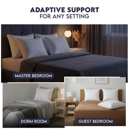 Utopia Bedding Gusset Bed Pillow, Hotel Pillows Queen Size Set of 2, White | Cotton Blended Down alternative pillows for sleeping, soft fluffy cooling comfort for Back, side & stomach sleepers, 2 pack