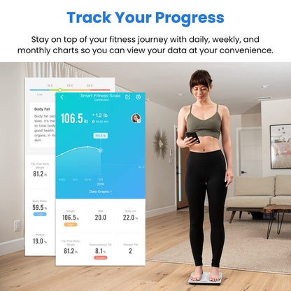 Etekcity Smart Scale for Body Weight, Body Fat and BMI, FSA Eligible | HSA Eligible, Bathroom Scale with Muscle Mass, Accurate Bluetooth App Sync, LED Display and Tempered Glass