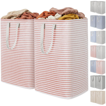 Lifewit 2 Pack Laundry Basket 80L Each, Collapsible Clothes Hamper with Reinforced Handles, Freestanding Waterproof Design for Bedroom and Laundry Room, Grey 160L Total