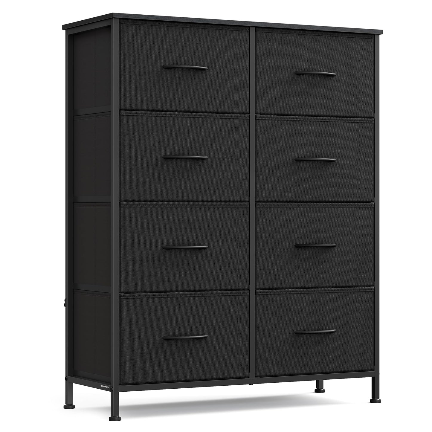SONGMICS BELLAH Collection - Dresser for Bedroom, Chest of Drawers, Storage Organizer Unit, Closet, Entryway, Steel, 4 Drawers, Modern, Ink Black and Ebony Black ULGS314B01S