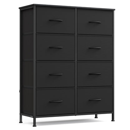 SONGMICS BELLAH Collection - Dresser for Bedroom, Chest of Drawers, Storage Organizer Unit, Closet, Entryway, Steel, 4 Drawers, Modern, Ink Black and Ebony Black ULGS314B01S