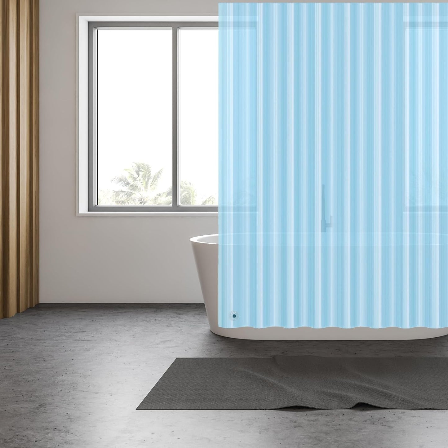EHZNZIE White Shower Curtain Liner 72x72, PEVA Waterproof Bath Curtain, No Chemical Smell, 3 Weighted Magnets, Durable with Rustproof Metal Grommets