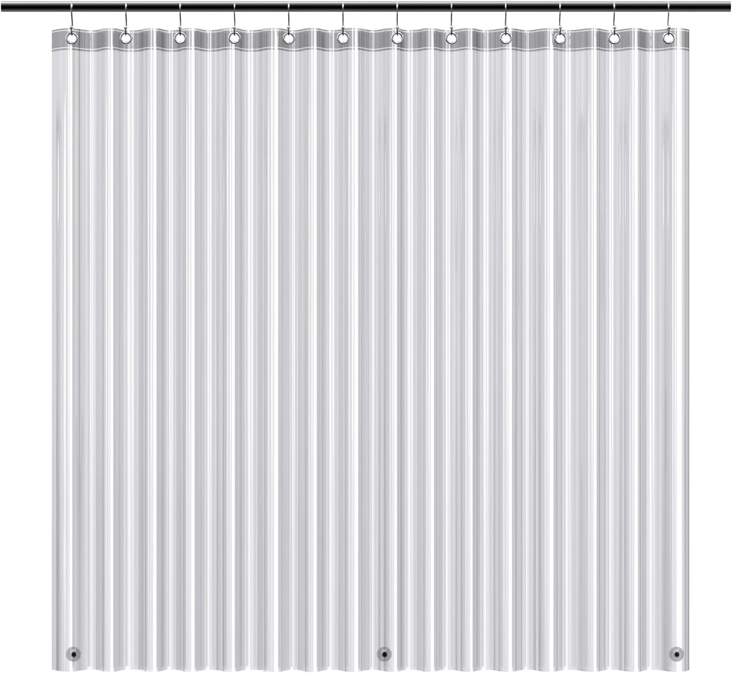 EHZNZIE White Shower Curtain Liner 72x72, PEVA Waterproof Bath Curtain, No Chemical Smell, 3 Weighted Magnets, Durable with Rustproof Metal Grommets