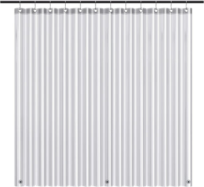 EHZNZIE White Shower Curtain Liner 72x72, PEVA Waterproof Bath Curtain, No Chemical Smell, 3 Weighted Magnets, Durable with Rustproof Metal Grommets